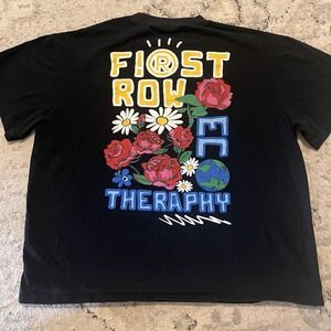 First Row Streetwear Rose Graphic Y2K Aesthetic Eco Theme Cotton Tee L Unisex